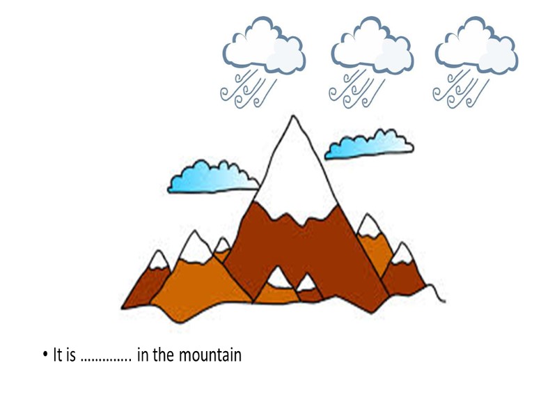 It is ………….. in the mountain